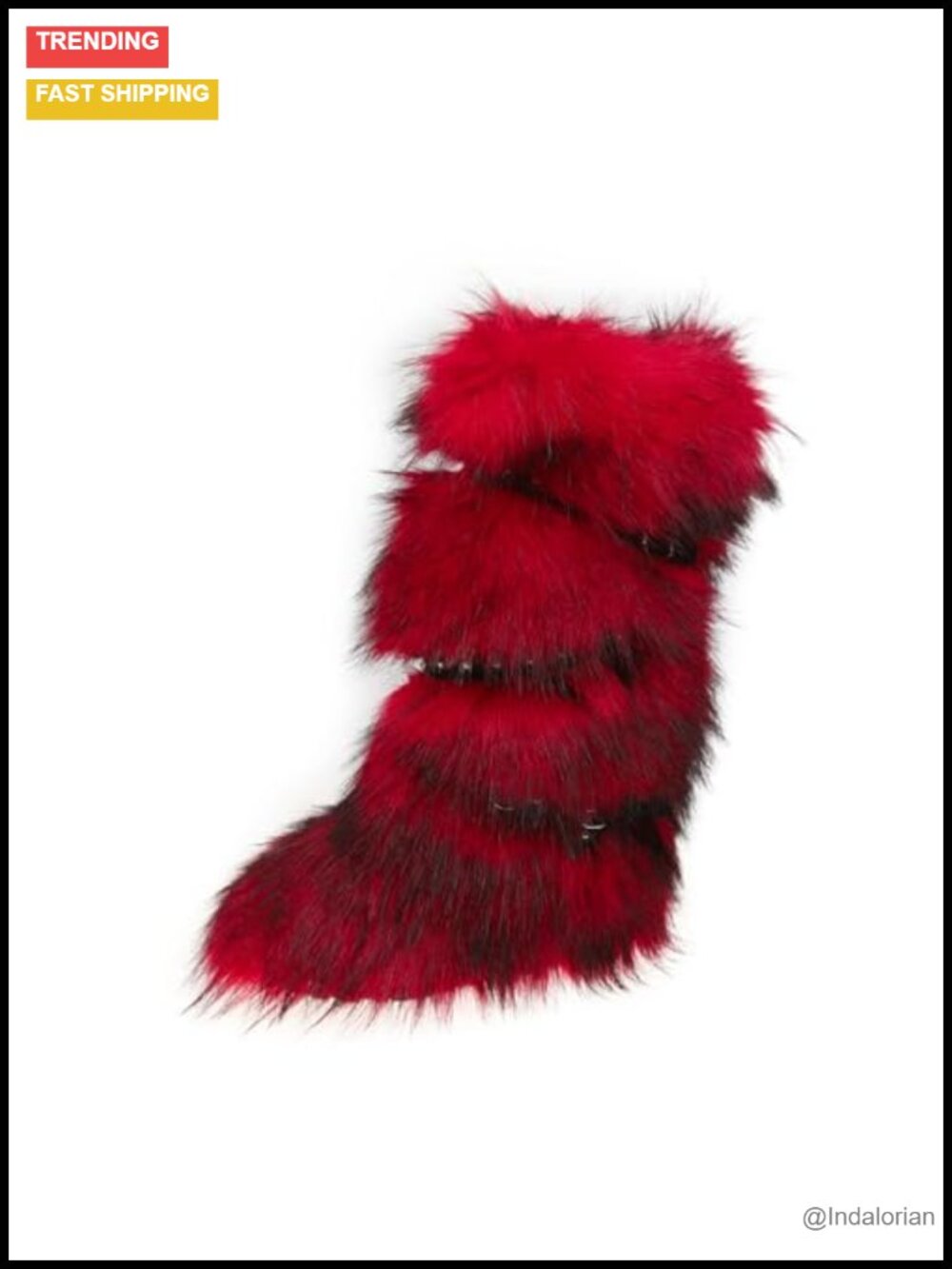 Faux Fur Knee-High Boots Round Toe Memory Foam Winter Y2K